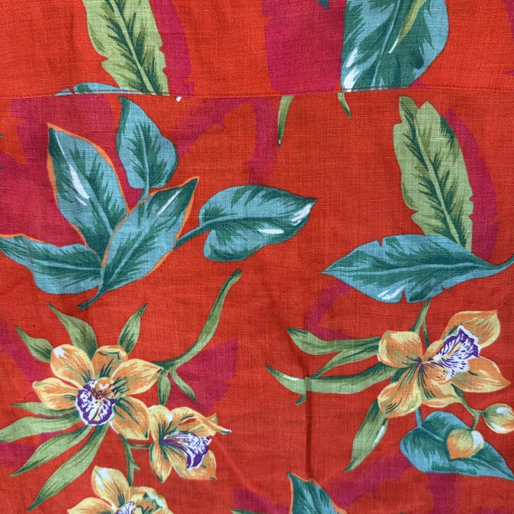 Ralph Lauren Orange Floral Button-Down Shirt - Picture 10 of 11
